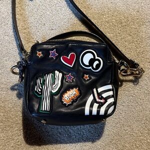 Zara Black Bag with Colorful Patches